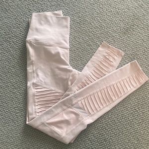 ALO blush pink Moto full length leggings